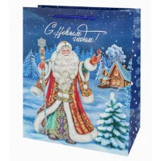 Dream cards Пакет подар. с мат.лам. и глит. 26 4х32 7х13 6 см (L) Дедушка Мороз 190г ППК-2338