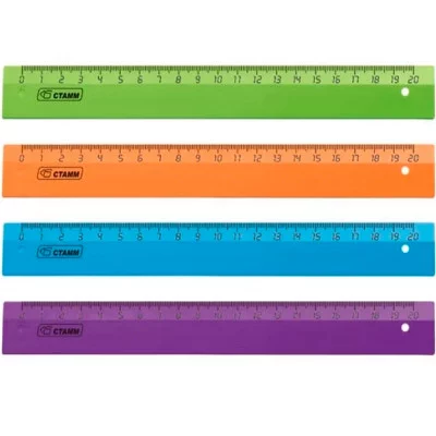 Линейка 20см INTENSIVE ассорти 1шт СТАММ ЛН134 Лин184