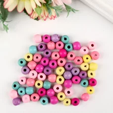 Набор бусин для творчества дерево "Шарики цветные" набор 20 гр 1х0,9 см   4460394