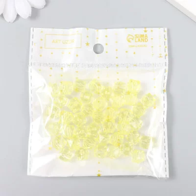 Бусины пластик "Кристалл многогранник. Бледно-жёлтый" прозрачный набор 20 гр 1х1х1 см   9431100