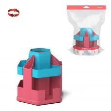 Подставка настольная вращающаяся пластиковая ErichKrause Office Bubble Gum розовая с голубой вставкой 57991