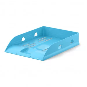 Лоток для бумаг пластиковый ErichKrause Base Pastel голубой 57939