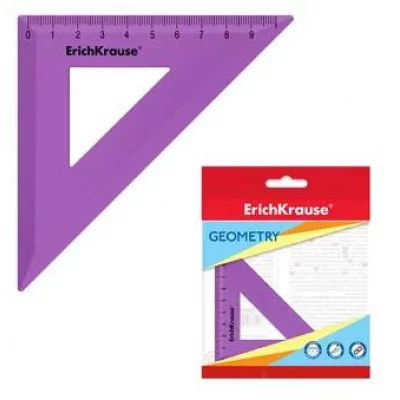 Угольник пластиковый ErichKrause Candy 45°/9см фиолетовый 57887