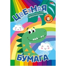 TM"Profit"НАБОР ДЛЯ ДЕТ.ТВОР.Бумага  цв  8л.одностор ДИНОЗАВР И РАДУГА (08-9349)скр,8л,8цв166х240 08-9349