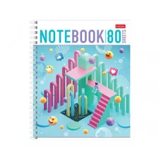 Тетрадь 80л А5ф клетка 65г/кв.м на гребне 4 диз.в блоке серия -Миры будущего- ТК8410