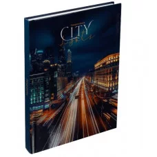 ЕЖЕДНЕВНИК А5, 128л. НОЧНАЯ ЖИЗНЬ В ГОРОДЕ (128-9261) (7БЦ, гл.ламин, цвет.мелов обл. недатиров.) 128-9261