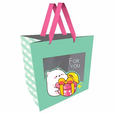 Пакет подарочный 1шт 23*18*10см MESHU "Nice friends", отд. фольгой, с окошком 354645