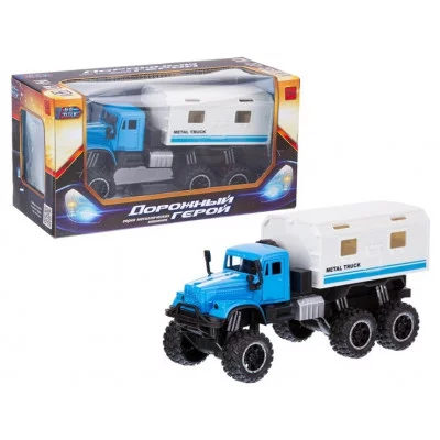 Машинка инерционная (металл.) "BeBoy", двери открываются, свет фар, звук.эфф., подвижн. детали кузова, резин. покрышки, цв. бело-син., в/к 23*8*10 см IT107301