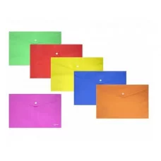 Папка-конверт на кнопке  Yalong, A4, 260х360 мм, 160 мкм, цвета ассорти , глянцевая, "Неон" YL5100