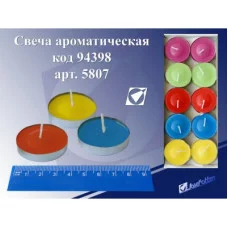 Свеча 5807 Шашки цветные, набор 10 шт J.Otten 94398