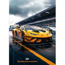 ЗАПИСНАЯ КНИЖКА А7 64л. ЖЁЛТАЯ СПОРТИВНАЯ МАШИНА 64-1680 переплет 7БЦ 64-168