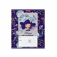 Тетрадь школьная ученическая ErichKrause® Bluecurl, 12 листов, линейка 54202