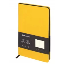 Блокнот А5 148x218 мм BRAUBERG Metropolis Mix под кожу, 80 л. в точку, желтый, 113316