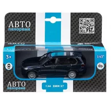 ТМ "Автопанорама" Машинка металлическая 1:44, BMW X7, черный, откр. двери, инерция, в/к 17,5*12,5*6,5 см JB1251256