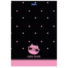 Блокнот А5 146х205 мм 50 л. склейка, ламинированная бумага, в точку, HATBER Premium, CATs, 50Б5лA9к 113087