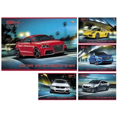 Альбом для рисования 24л А4 на скрепке Мотошоу 24А4С 004055 Аль2587