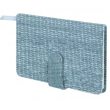 Еженедельник датированный 2026 МАЛЫЙ ФОРМАТ 95х155 мм, А6, BRAUBERG "Augustus", под кожу, голубой, 117185