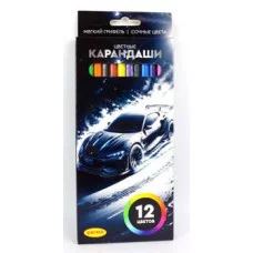 Карандаши 12цв., ТМ "Лимпопо" "Лунный драйв"  пластиковые КарЦ1221