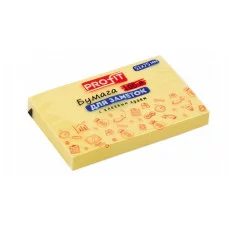 ТМ"Profit" Бумага для заметок с клеевым краем ЖЕЛТАЯ (ЗБ-5568) 51х75 мм, 100л,  ЗБ-5568