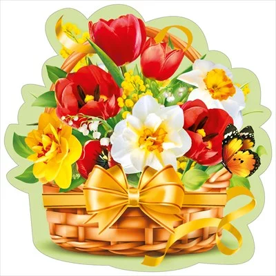 Украшение Весенняя корзина-Тюльпаны 079517 079.517