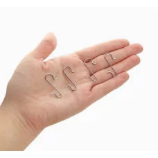 Набор металлических крючков (для ёлочных украшений) 100 шт серебристые 3*1,2см НУ-9918