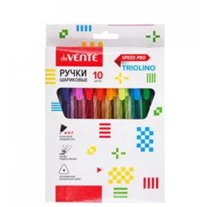 Набор ручек 10цв "Triolino Translucent" 0.7/135мм корпус трехгранный тониров е/ DEVENTE 5073110 084550