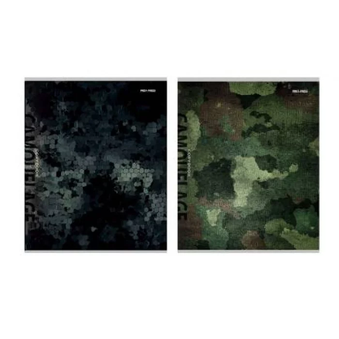 Тетрадь КЛЕТКА 96л. СТИЛЬ МИЛИТАРИ - 5 цветная мелов. обл. лён 96-8845