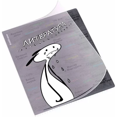 Тетрадь общая ученическая с пластиковой обложкой на скобе ErichKrause Чубрик, Литература, 48 листов, линейка 59469