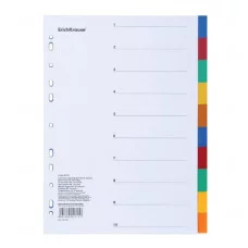 Разделитель листов пластиковый ErichKrause 10 листов по цветам A4 55904