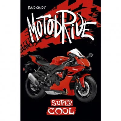 Блокнот А7 16л. на скрепке МОТОГОНКИ Б16-6083