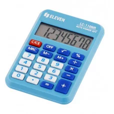 Калькулятор карманный Eleven LC-110NR-BL, 8 разрядов, питание от батарейки, 58*88*11мм, голубой 339227