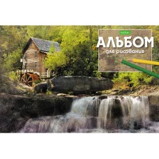АЛЬБОМ для рисования 24л А4ф на скобе серия Ассорти Аль2499