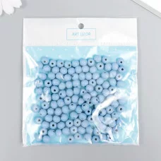 Бусины для творчества дерево "Голубой" d-0,8 см, набор 20 гр 7829698