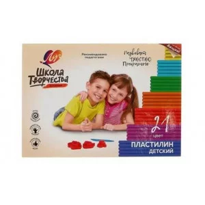 Пластилин 21цв 420г "Школа творчества" стек карт упак ЛУЧ 29С 1765-08 040857
