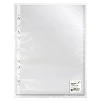 Файл-вкладыш с перфорацией А4+ 17мкм гладкая поверхность 100шт/уп БЮРОКРАТ 013BTEN17_1460726 314176