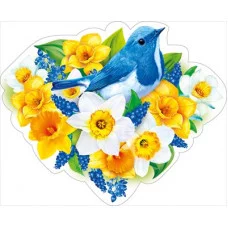 Наклейка на двустороннем скотче М190 Мир Поздравлений Птица цветущей ветке 80940