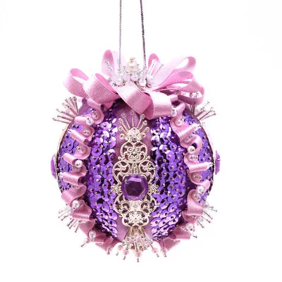 Новогодний шар из пайеток "Сиреневый туман" ШП-17