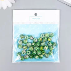 Бусины для творчества пластик "Шарики шамот зелёный" набор 20 гр d=1 см 6301288