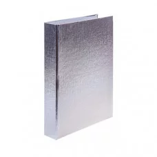 Тетрадь на кольцах 120 листов в клетку обложка твердая с бумвинилом "Metallic" серебро HATBER 120ТК5 225217