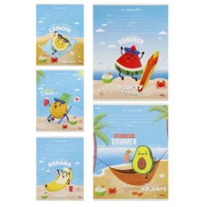 Тетрадь КЛЕТКА 12л. ФРУКТОВЫЙ ОТДЫХ (12-4375) цвет. мелов.обл. , 12-4375