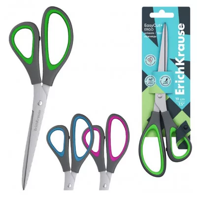 Ножницы ErichKrause EasyCut+ Ergo, 19см, ассорти  44886