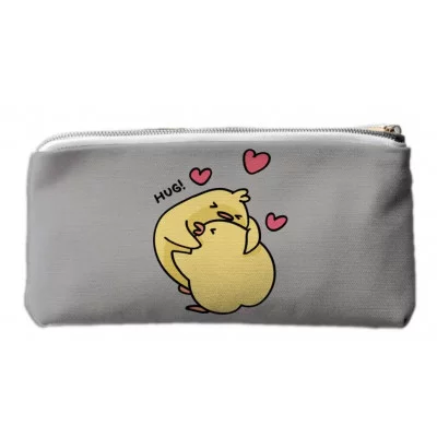 Пенал-косметичка на молнии (115х215) 1-секция. Ткань, полноцветная печать с двух сторон. "HUG!" КанцЭксмо ПМ0326