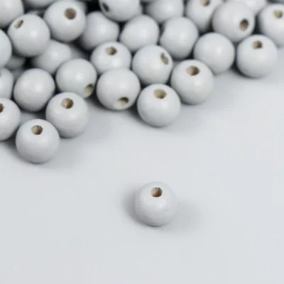 Бусины для творчества дерево "Серый" d-0,8 см, набор 20 гр 7829699