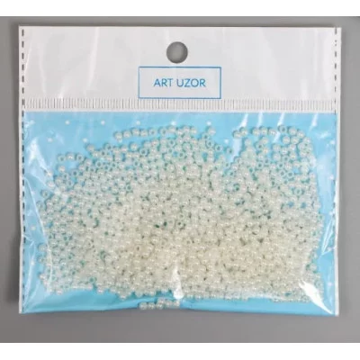 Бусины для творчества пластик "Белый жемчуг" набор 15 гр d=0,3 см   4460468