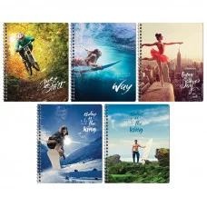 Тетрадь 96л., А5, клетка на гребне ArtSpace "Увлечения. Just start", глянцевый уф-лак 245160