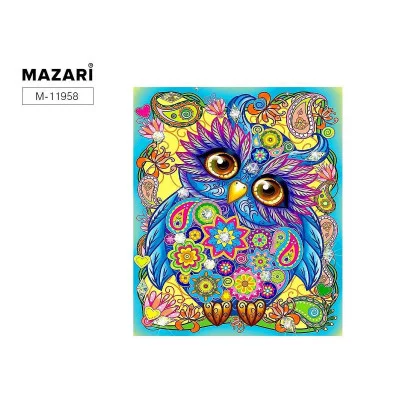 Алмазная мозаика с мольбертом СОВЁНОК, 21х25см, 1 дизайн, частичная выкладка, ОПП упаковка. M-11958
