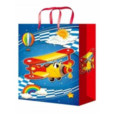 Пакет подарочный с глянцевой ламинацией 40x47x14 см  (XXL) Самолетик, 157 г ПКП-4343