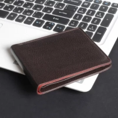 Портмоне муж Джон, 12*1*10см, 3 отдела, д/карт, кофе 2522105