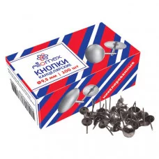 Кнопки-гвозди 100шт/уп никелированные карт упак ATTOMEX 4132301 383347