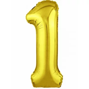 Шар Agura Slim золото цифра 1 (40\'\'/102 см) 754450